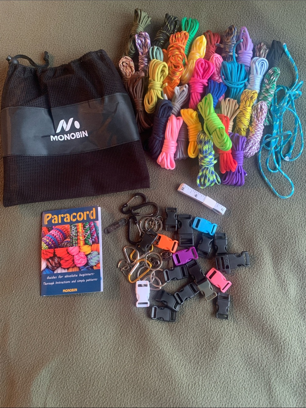 Monobin Paracord ropes and accessories for making Paracord crafts.